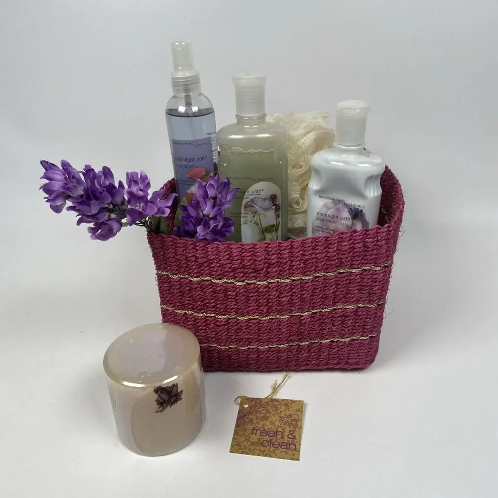 Vintage Bath & Body Works Moonlight Path Spray Shower Gel Lotion Candle Basket